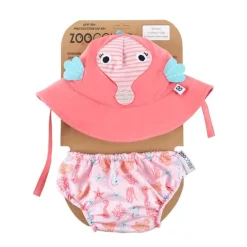 ZooCchini - Conjunto de Banho Chapéu e Cueca 6-12 meses - Cavalo Marinho