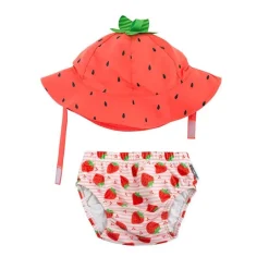 ZooCchini - Conjunto de Banho Chapéu e Cueca 12-24 meses - Morango