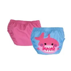 ZooCchini - Conjunto de 2 cuecas de Banho 6-12 meses - Tubarão Rosa